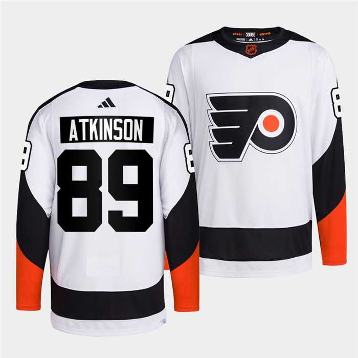 Men%27s Philadelphia Flyers #89 Cam Atkinson White 2022 Reverse Retro Stitched Jersey Dzhi